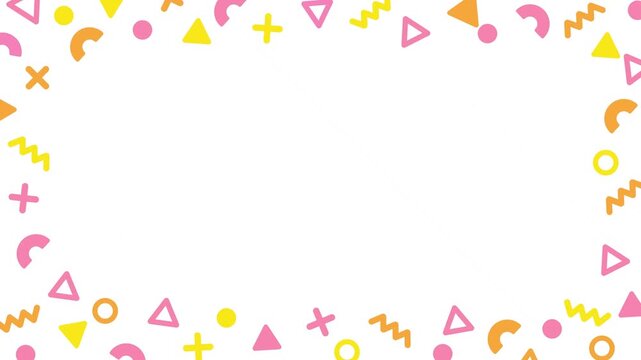 Colorful and pop geometric cute frame background