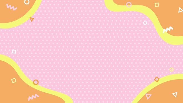 Colorful geometric pop and cute frame background