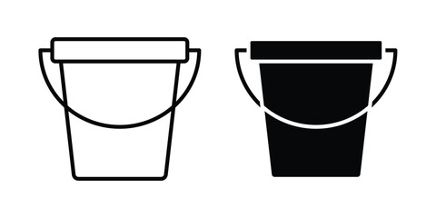 Water bucket icon vector logo. icons in solid, editable strokes. © Hestia