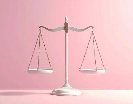 Balance scale tipped to one side, symbolizing imbalance and decision-making concept
