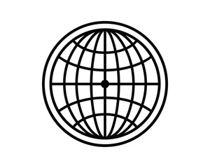 Obraz premium Globe Grid Vector Icon: Geographic coordinate grid illustration
