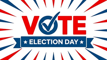 Fototapeta premium Vote election day concept with ballot checkmark patriotic colors and political campaign design