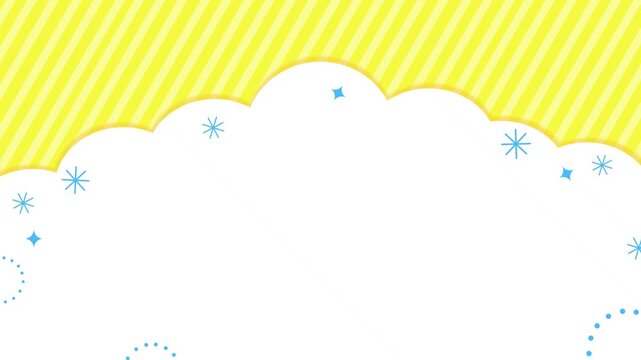 Cute and pop summer frame background with clouds and sky