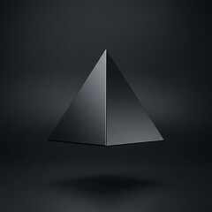 Fototapeta premium 3D geometric illustration of an abstract triangle background featuring a glass prism shape and metal pyramid design for a modern business concept vector