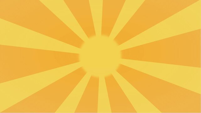 Abstract sunburst radial rays background orange yellow bright light burst backdrop loop animation