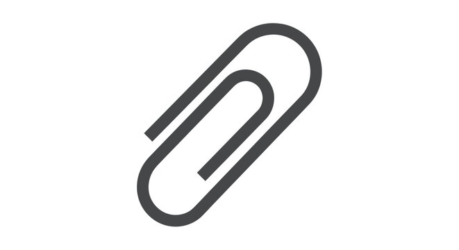 Simple paperclip icon for attachment or office supplies.