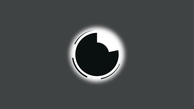 Abstract animated circle with soft glow on dark gray. This animated circle represents minimalism. A clean animated circle for elegant motion graphics and corporate displays.