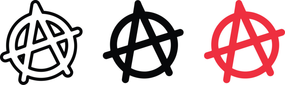 Anarchy, graffiti symbol icon with spray paint style, rebel street art concept, grunge design, bold urban vector illustration.
