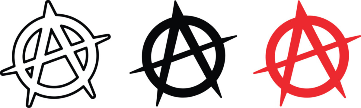 Anarchy, graffiti symbol icon with spray paint style, rebel street art concept, grunge design, bold urban vector illustration.