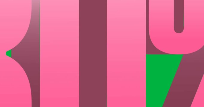 Digital animation of pink 80 percent text against black background