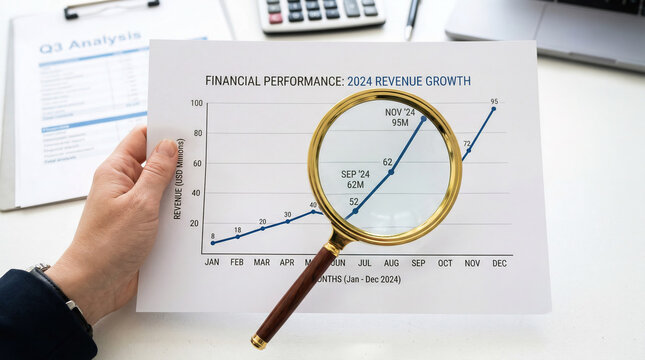 Review of financial performance for 2024 revenue growth with a focus on data trends and metrics