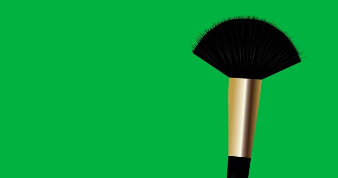 Digital animation of makeup brush icon against black background