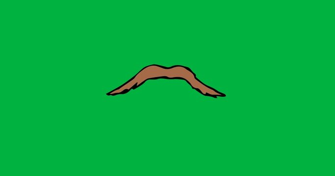 Digital animation of moustache icon against black background