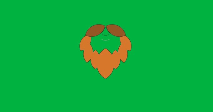 Digital animation of beard icon against black background