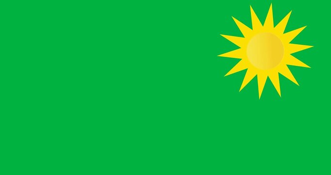 Digital animation of yellow sun icon spinning against black background