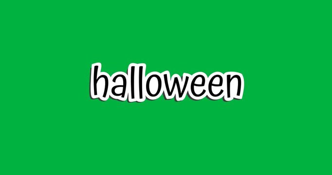 Halloween digital illustration holiday scary celebration animation text typography black background