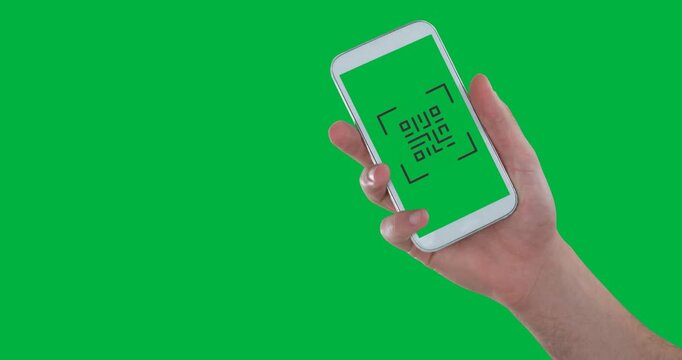 qr code scanner digital technology payments payment barcode hand smartphone black background