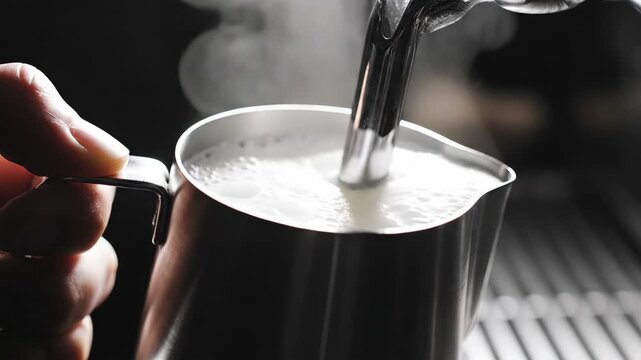 Steaming milk for coffee preparation