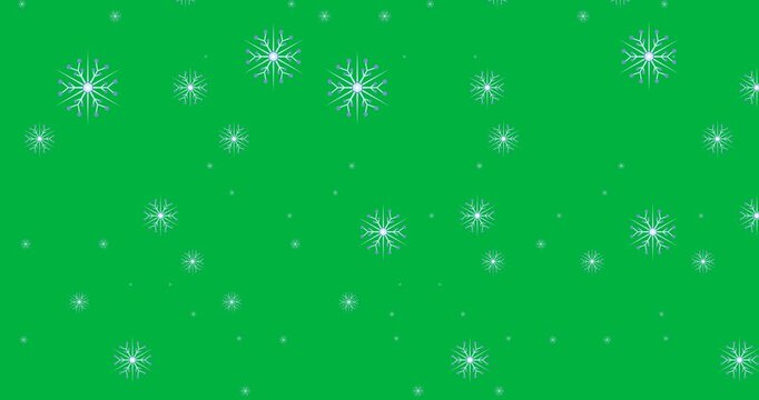Digital animation of multiple blue snowflakes icons in seamless pattern against black background