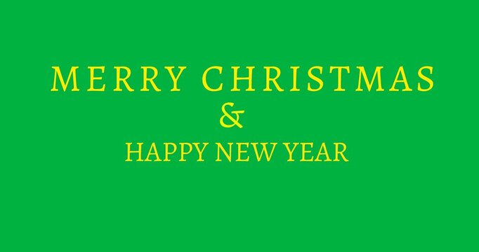 Digital animation of merry christmas and happy new year text banner against black background