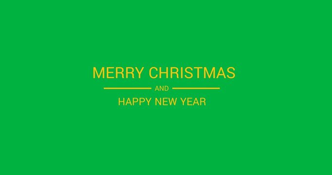 Digital animation of merry christmas and happy new year text banner against black background