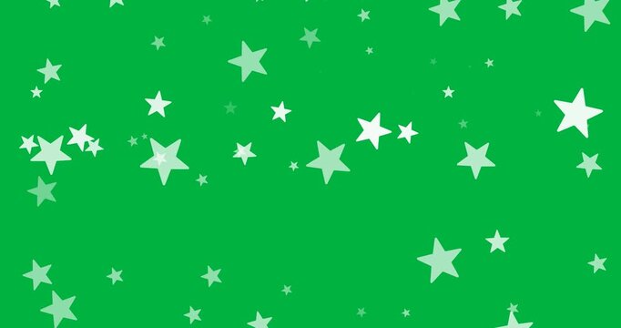 Digital animation of multiple stars icons falling against black background
