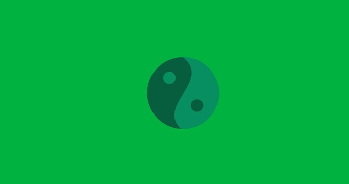 Digital animation of ying yang symbol against black background