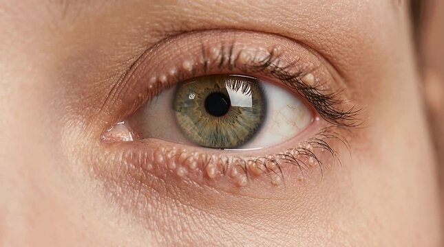 Macro Beauty Eye Portrait showing Moniliform Blepharosis Detail
