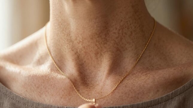 Dowling-Degos Disease Reticular Hyperpigmentation on Neck Close-up