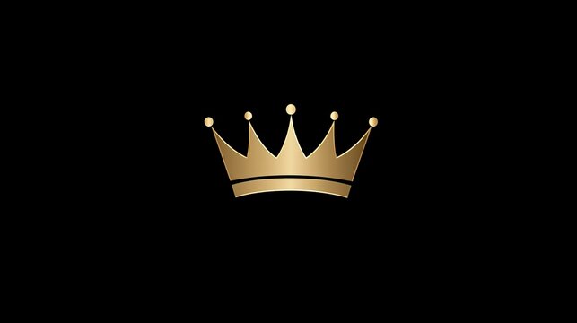 couter. Massive golden crown icon centered on a pure black background. event programs, museum guides, designed for cultural heritage projects and event programs, elevates cultural identity.
