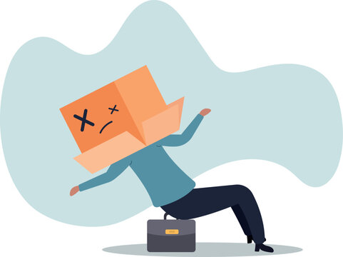Unhappy employee or unsatisfied customer, depressed from overworked or business failure, anxiety or stressed from work,human life and situation.
