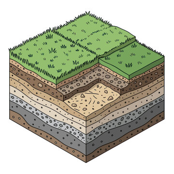 Geological Layers of Earths Surface.