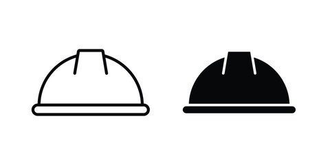 Fototapeta premium Hard hat icon editable vector pack. Black flat and line symbols