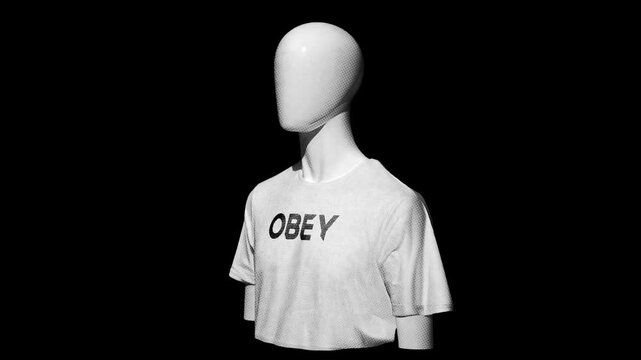 A drag and drop overlay of a mannequin in a 360 spinning loop with alpha.
