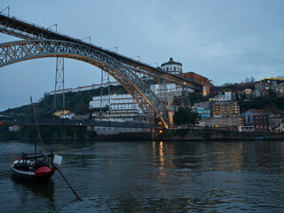 Fototapeta premium Postcard view of Porto with bridge, Portugal