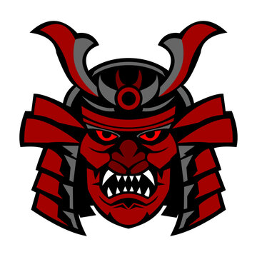 head of samurai. Graphic design of samurai vector illustration as logo or mascot.