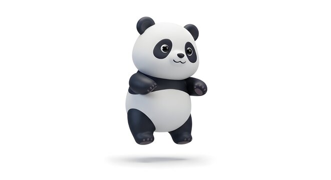 High quality panda 3D with white background