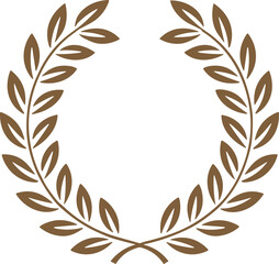 Obraz premium Elegant golden laurel wreath vector illustration on white background for awards and success