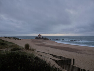 Old church on the shore of the Atlantic Ocean in Portugal © viabadalona