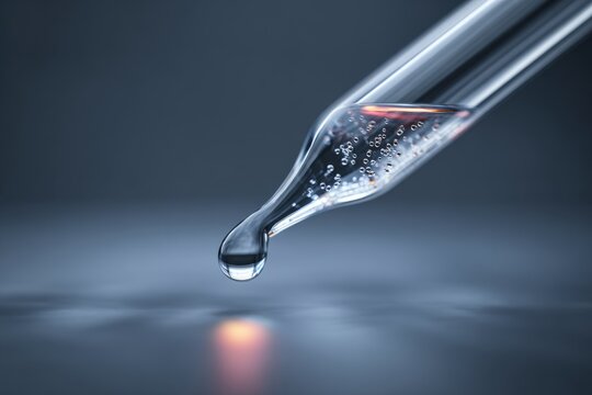 Liquid droplet suspended on pipette tip