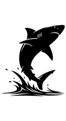 Naklejka premium Shark and Dolphin Silhouette Vector Illustration Ocean Marine Animal Logo Icon Design