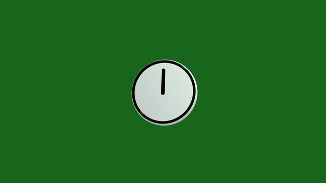 3d animation simple clock rotating 24 hours