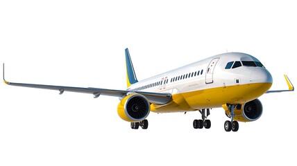 Obraz premium Commercial airplane isolated on white background aviation transport travel concept