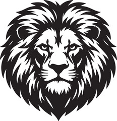 A black and white illustration of a lion's head Vector © Thanni