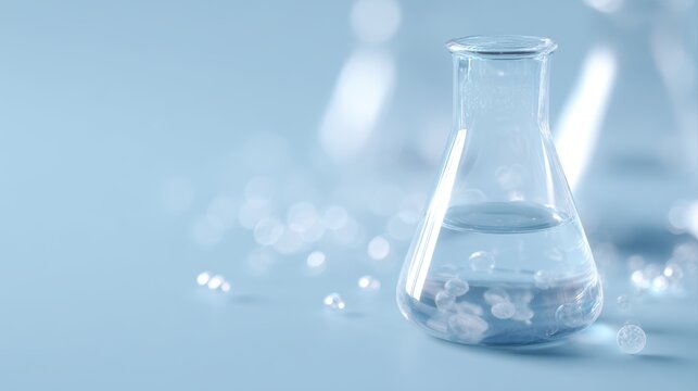 Laboratory science chemistry concept blue background molecular structures scientific research 3d illustration