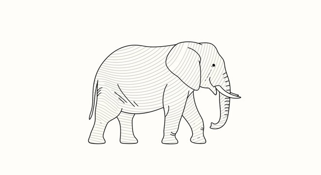 Large Gray Elephant Side View.