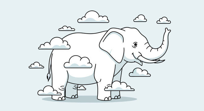 A large grey elephant standing outdoors.