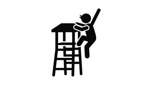 a person climbing a ladder quickly.