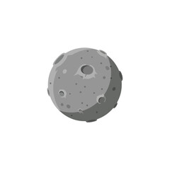 Moon Illustration with Craters on a Solid Grey Background © abdullah
