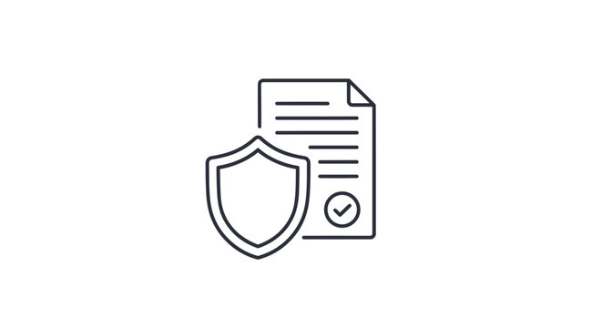 Document protection shield icon secure agreement concept illustrated